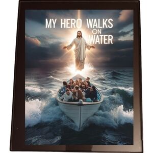 Jesus Walks On Water In A  Frame 8x10 A.I. Art Print